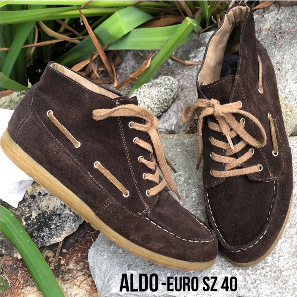 ALDO Chocolate Brown Suede Soled Moccasins-Sz 40